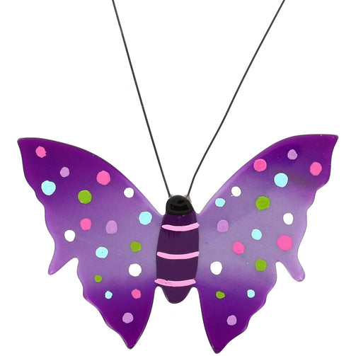 Purple Butterfly Brooch in galalith