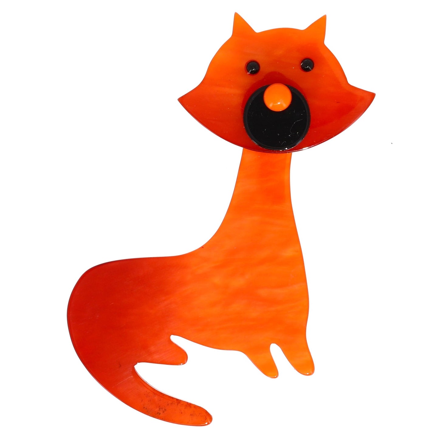 Ginger Pifou Cat Brooch in galalith