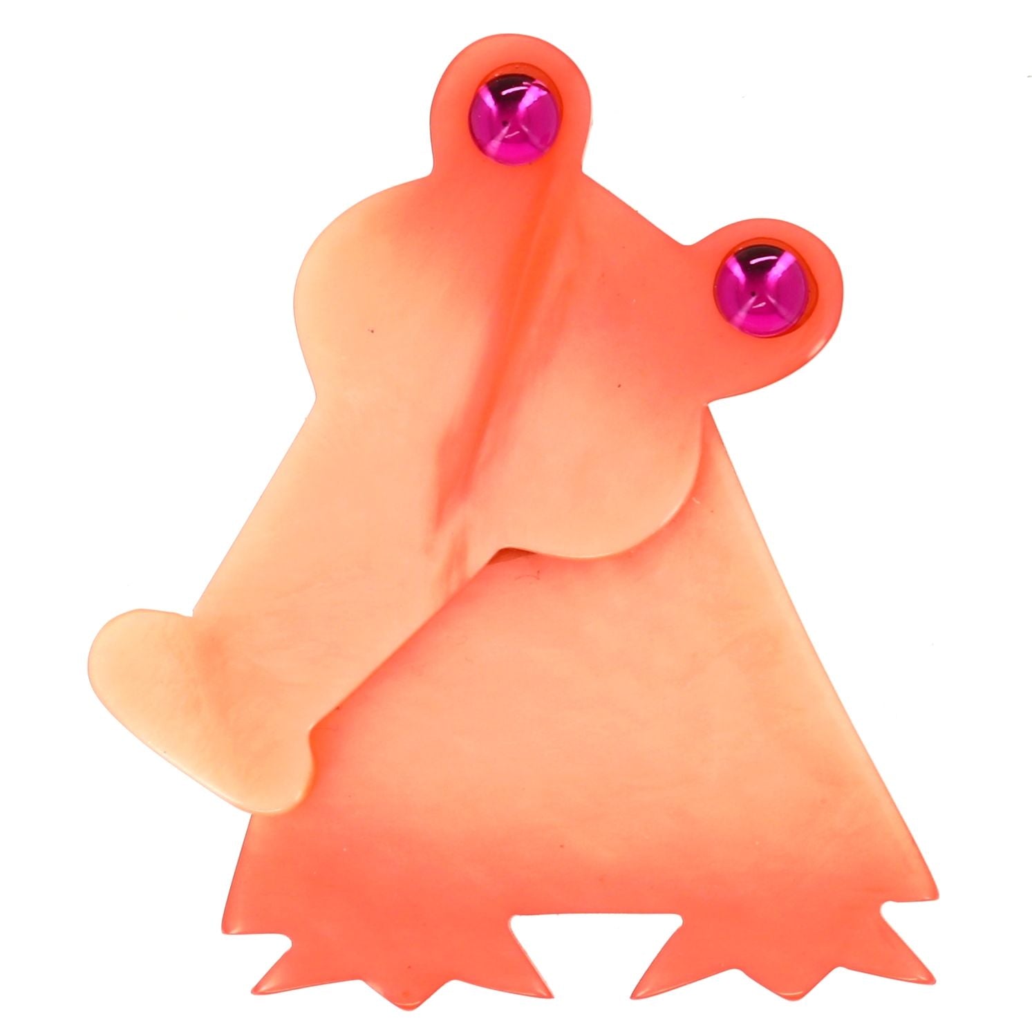 Pink Kroko Crocodile Brooch - Galalith – Vintage Jewelry - handcrafted by Pavone by Pavone