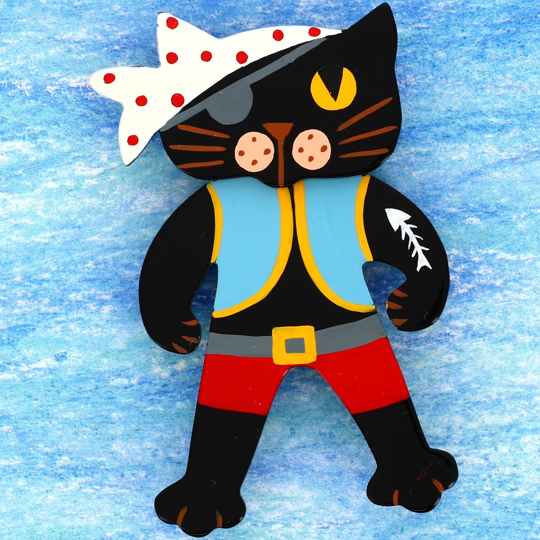 Azur Pirate Cat Brooch (little one)