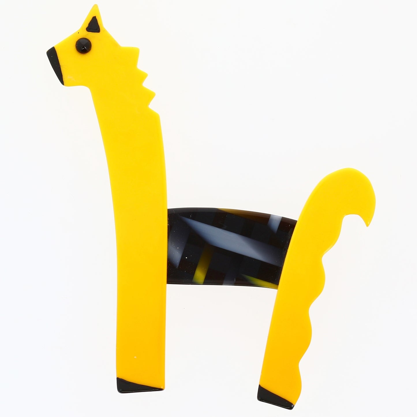 Yellow and Grey Pony Brooch