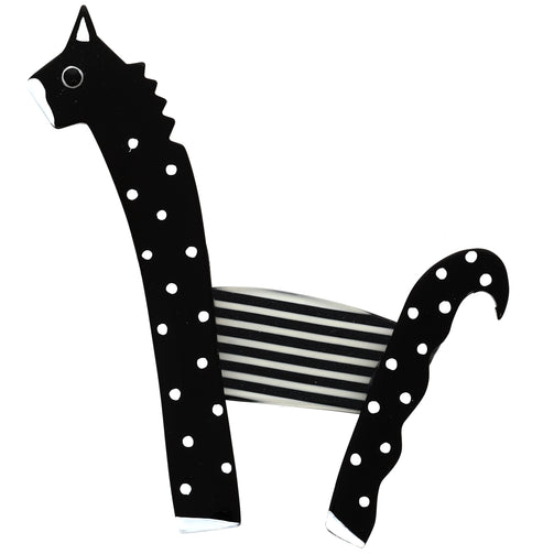 Black and white Pony Brooch