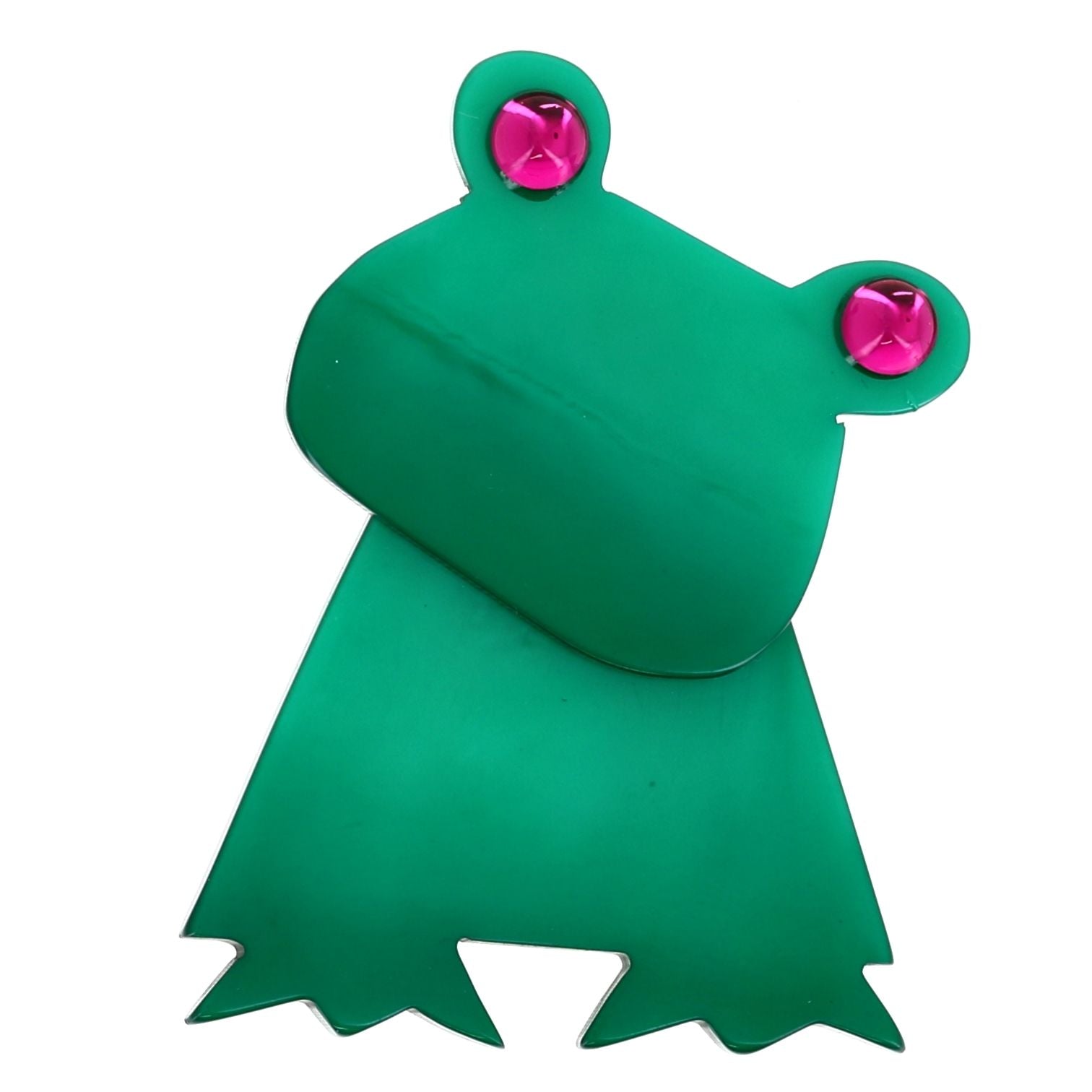  Green Sarcelle Rana Frog  Brooch in galalith