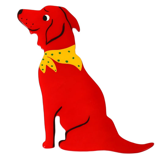 Red Labrador Dog Brooch - Galalith – Vintage Jewelry - handcrafted by Pavone by Pavone