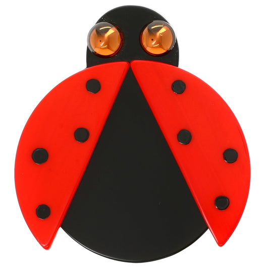 Red Ladybug in Flight Brooch - Galalith – Vintage Jewelry - handcrafted by Pavone by Pavone
