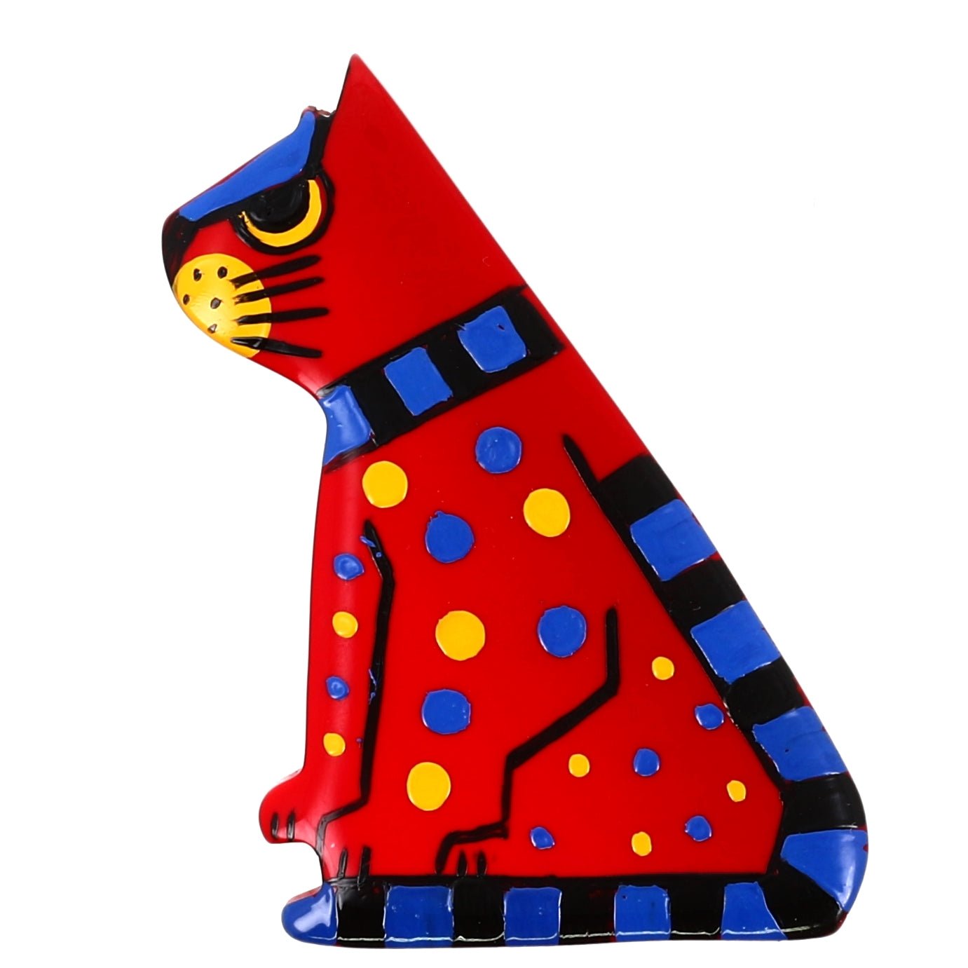 Red Sphinx Cat Brooch - Galalith – Vintage Jewelry - handcrafted by Pavone by Pavone