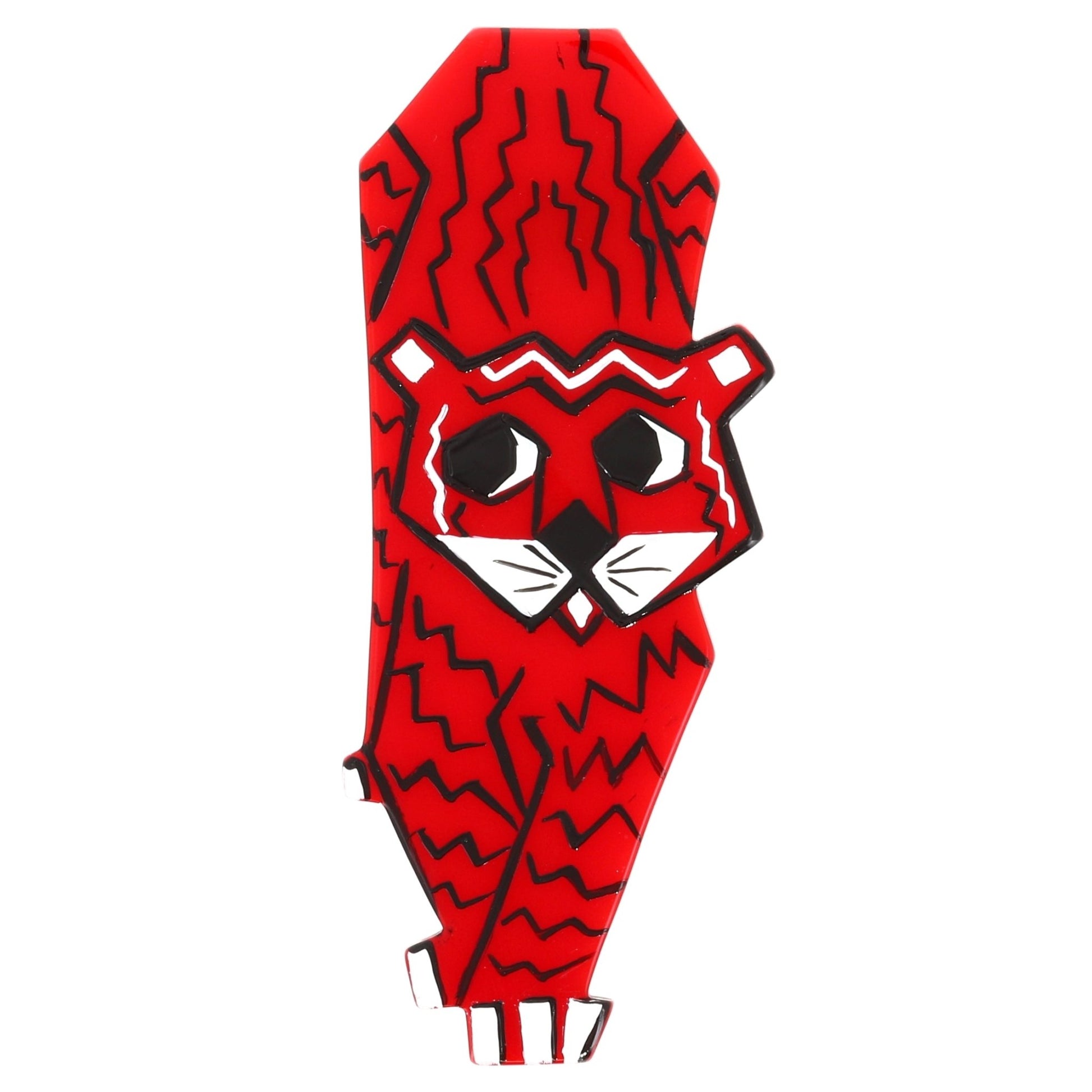 Red Tiger Brooch - Galalith – Vintage Jewelry - handcrafted by Pavone by Pavone