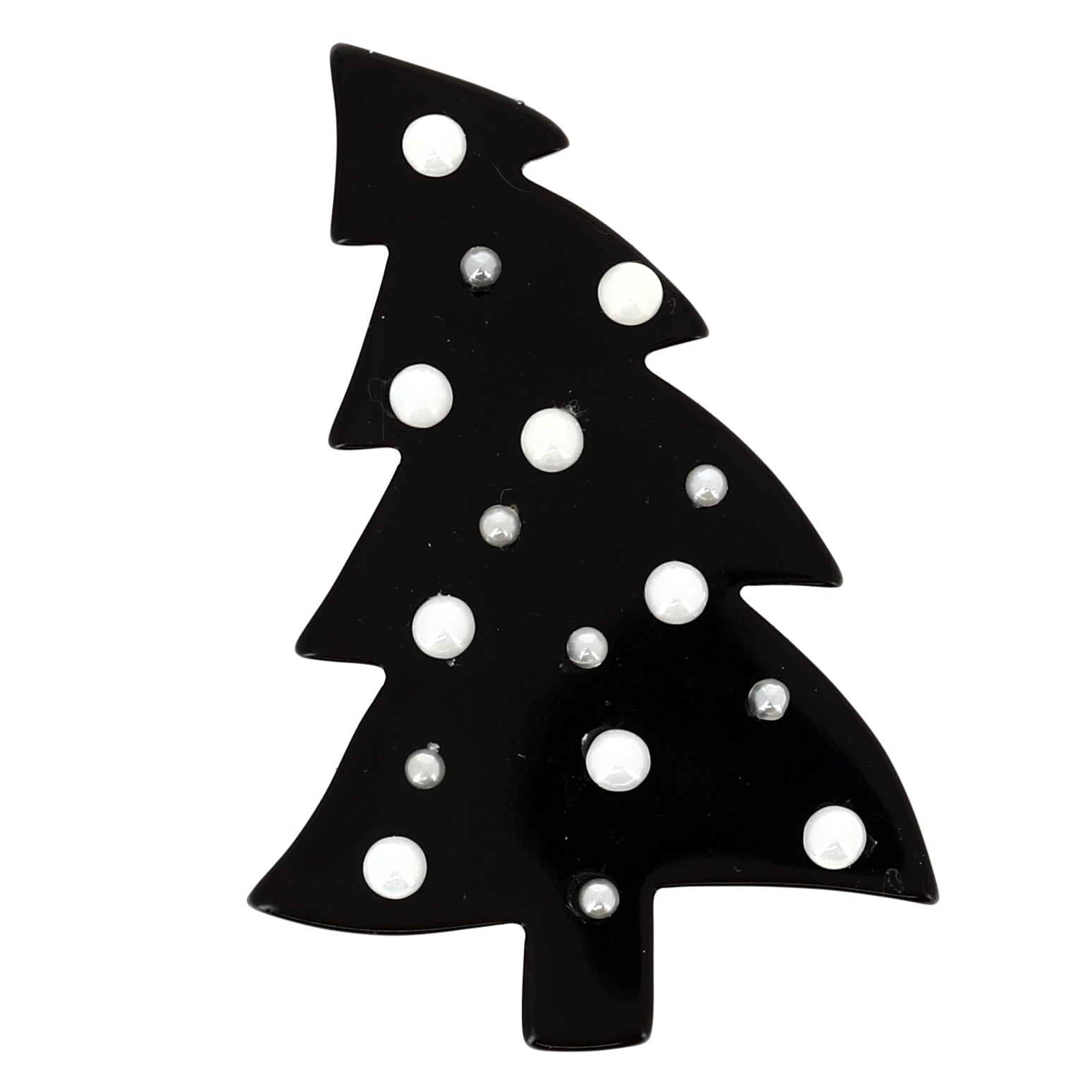 Black Pearl Christmastree Brooch in galalith
