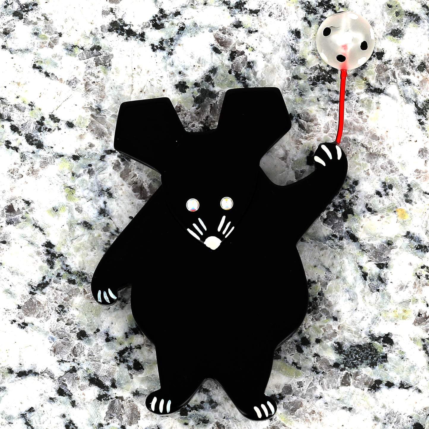 Black balloon mouse Brooch