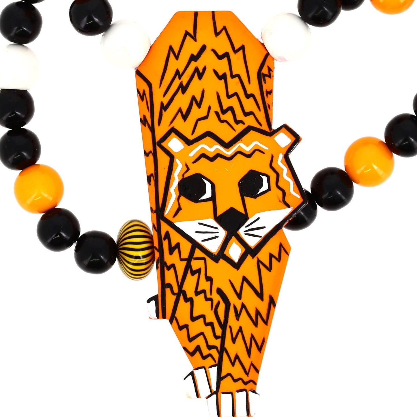 yellow tiger necklace in galalith