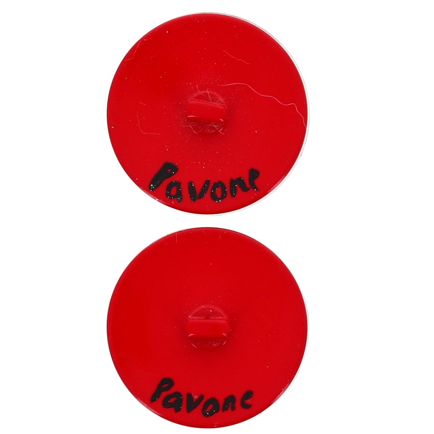 uttons : White and Grey Fluffy Cat on Galalith Red Buttons Diameter 30mm (set of 2 different buttons)) - Galalith – Vintage Jewelry - handcrafted by Pavone by Pavone