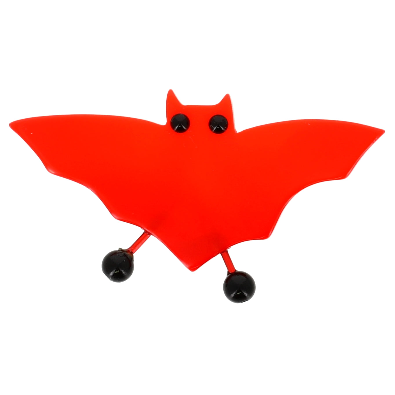 Scarlet Mini Bat  Brooch in galalith