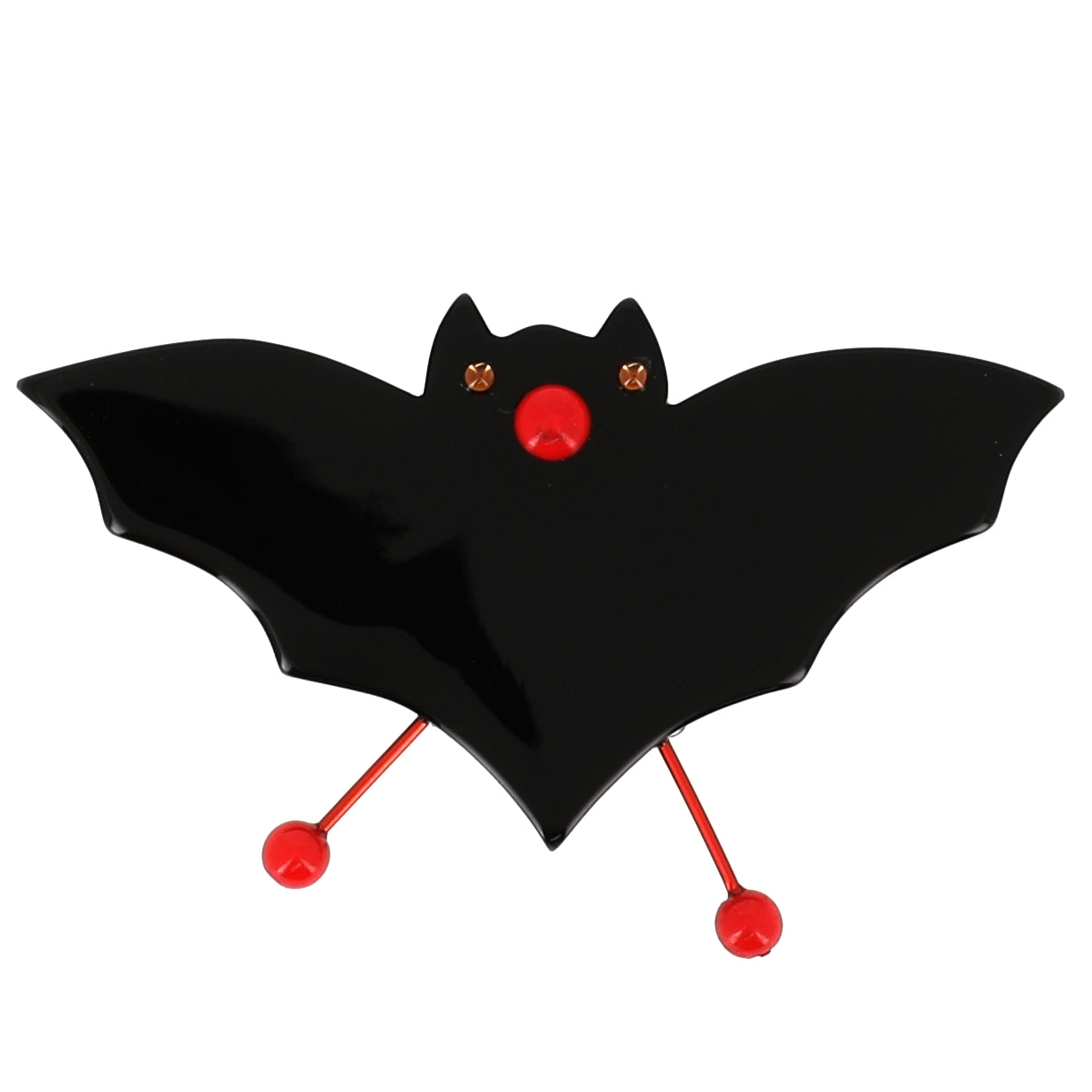 Black Bat Brooch in galalith